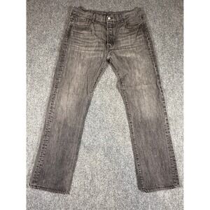 Levi's Jeans Mens 36x34 501 Gray Wash Straight Leg Button Fly Faded Y2K Punk